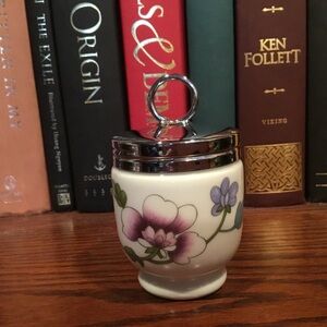 Vintage Royal worcester single egg coddler floral pattern signed